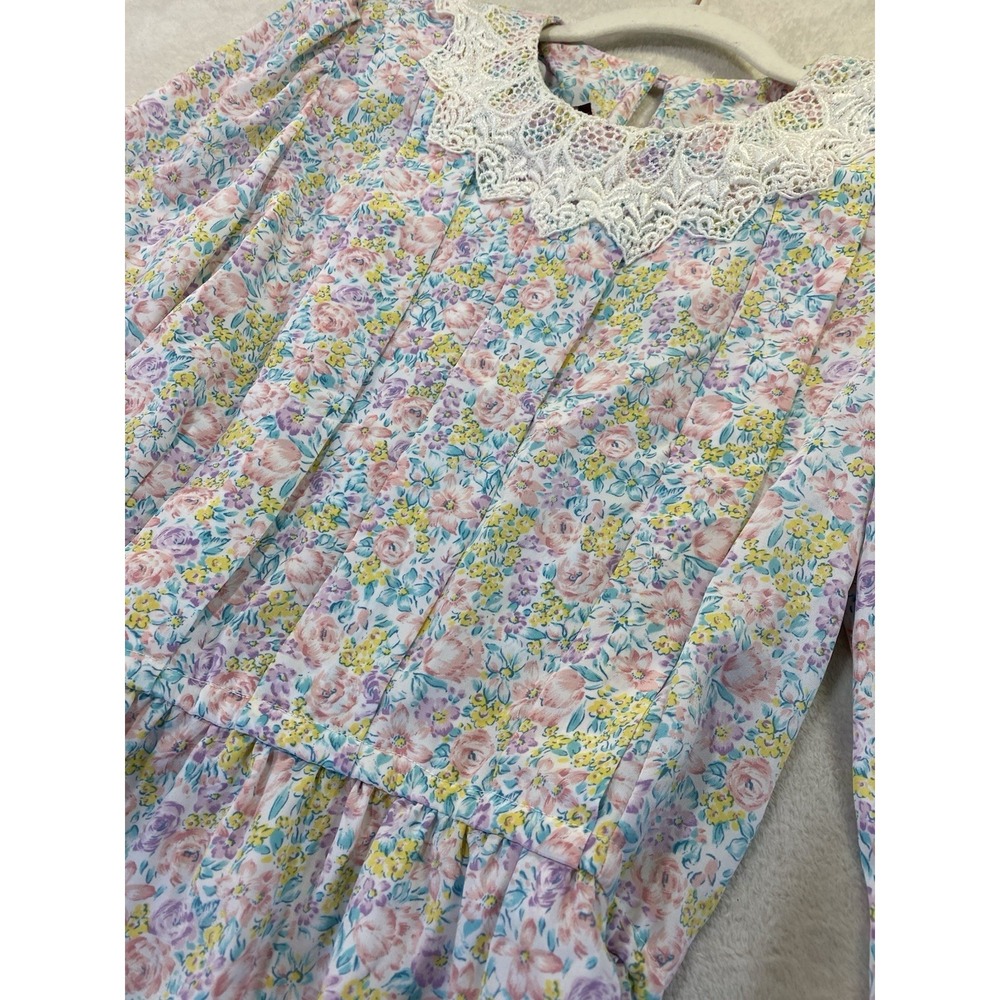 Lisa II Vintage 90's Floral Dress Cottagecore Midi 8 Twee Prairie Coquette - Picture 2 of 13